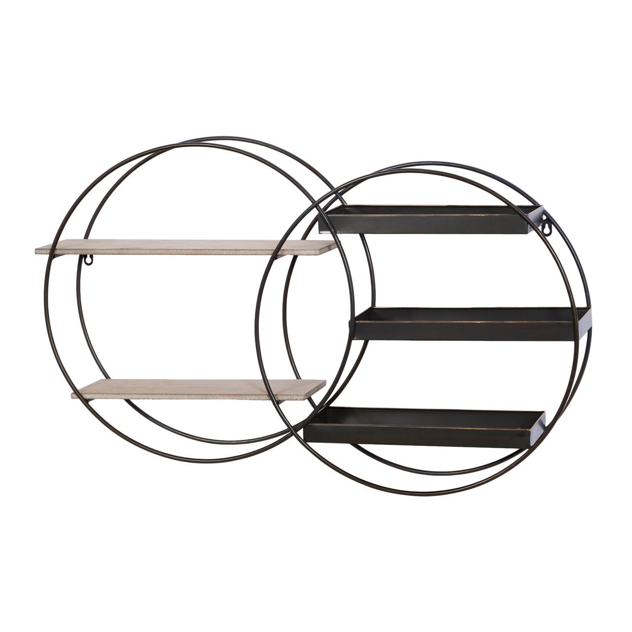 Black Metal Contemporary Wall Shelf, 20" x 34" x 7"